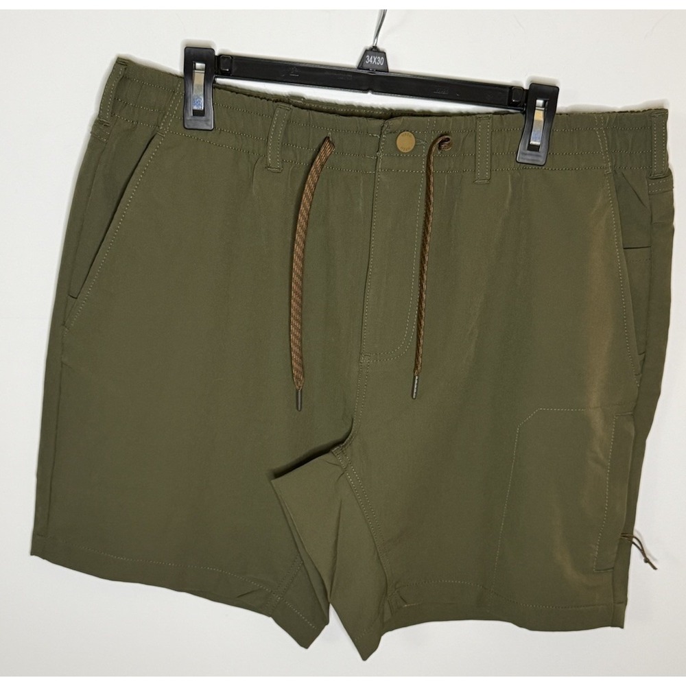 Wren Trekking Shorts Men's Large Dark Sage Cargo Zip‎ Pocket Hiking Stretch